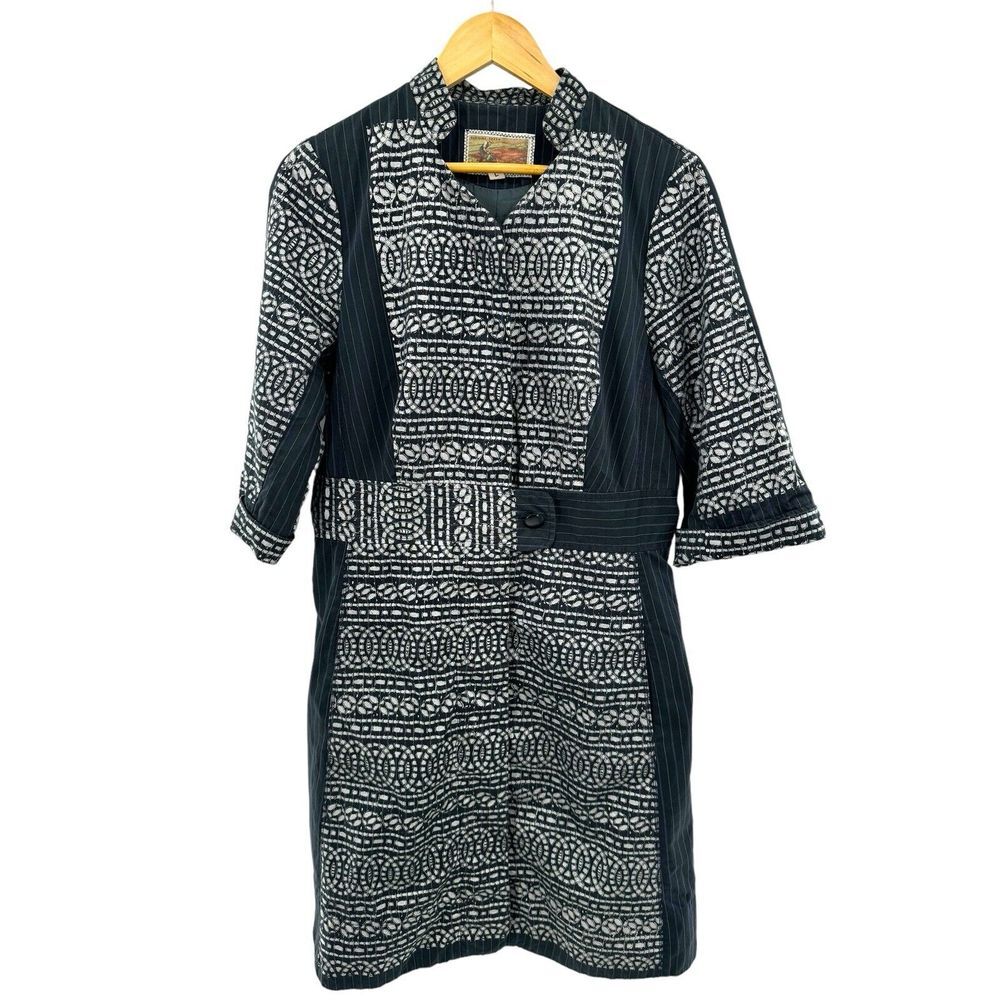 Burning Torch Jacket Dress Anthropologie Boho Western Pockets Button Down Lined